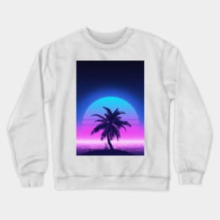 80s Beach Sunset Crewneck Sweatshirt